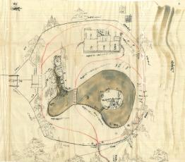 江戸時代の南曲輪の庭園を描いた絵図