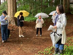 一夜の城熊木氏の説明の様子