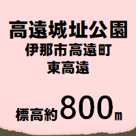 高遠城址公園 伊那市東高遠  標高約800m