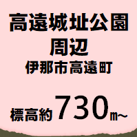 高遠城址公園周辺 伊那市西高遠  標高約730m