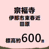 宗福寺 伊那市東春近田原  標高約600m