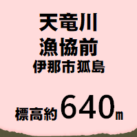 天竜川漁協前 伊那市狐島 標高約640メートル