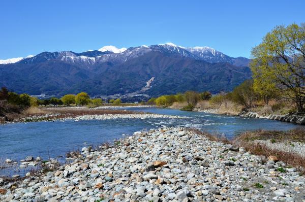 三峰川からの中央アルプス(写真)